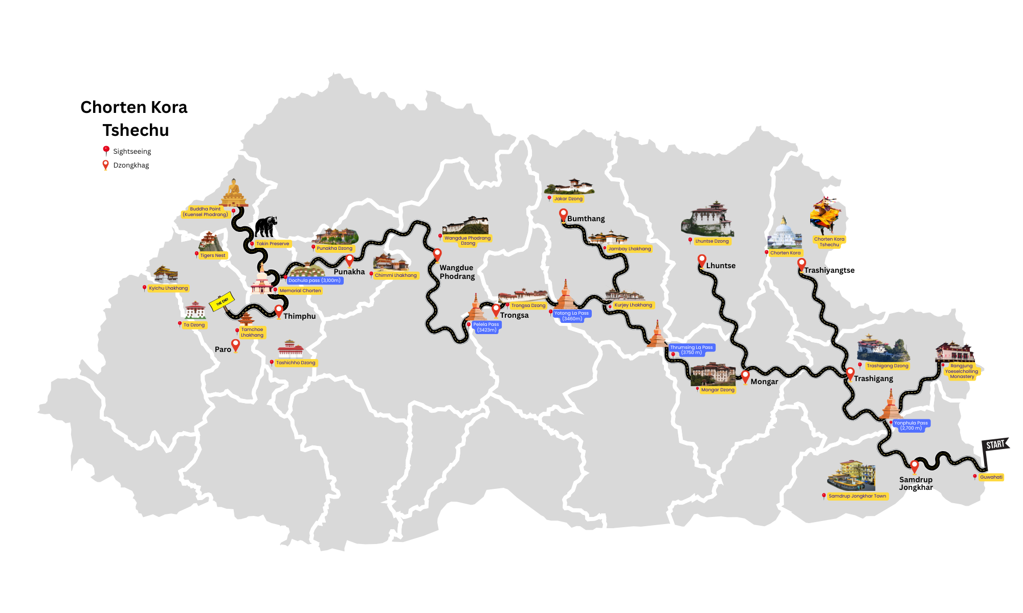 Chorten Kora Map
