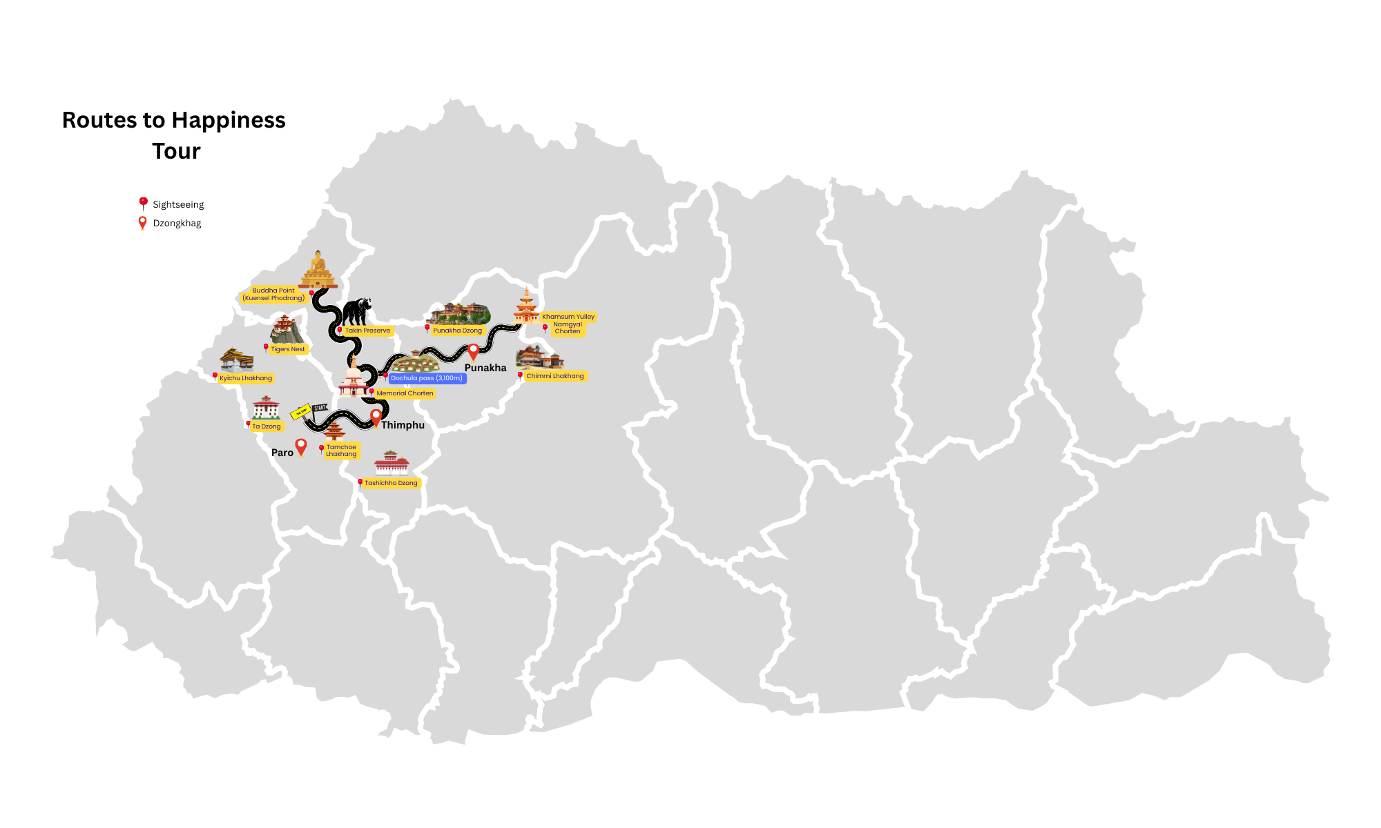 Happiness Tour Map