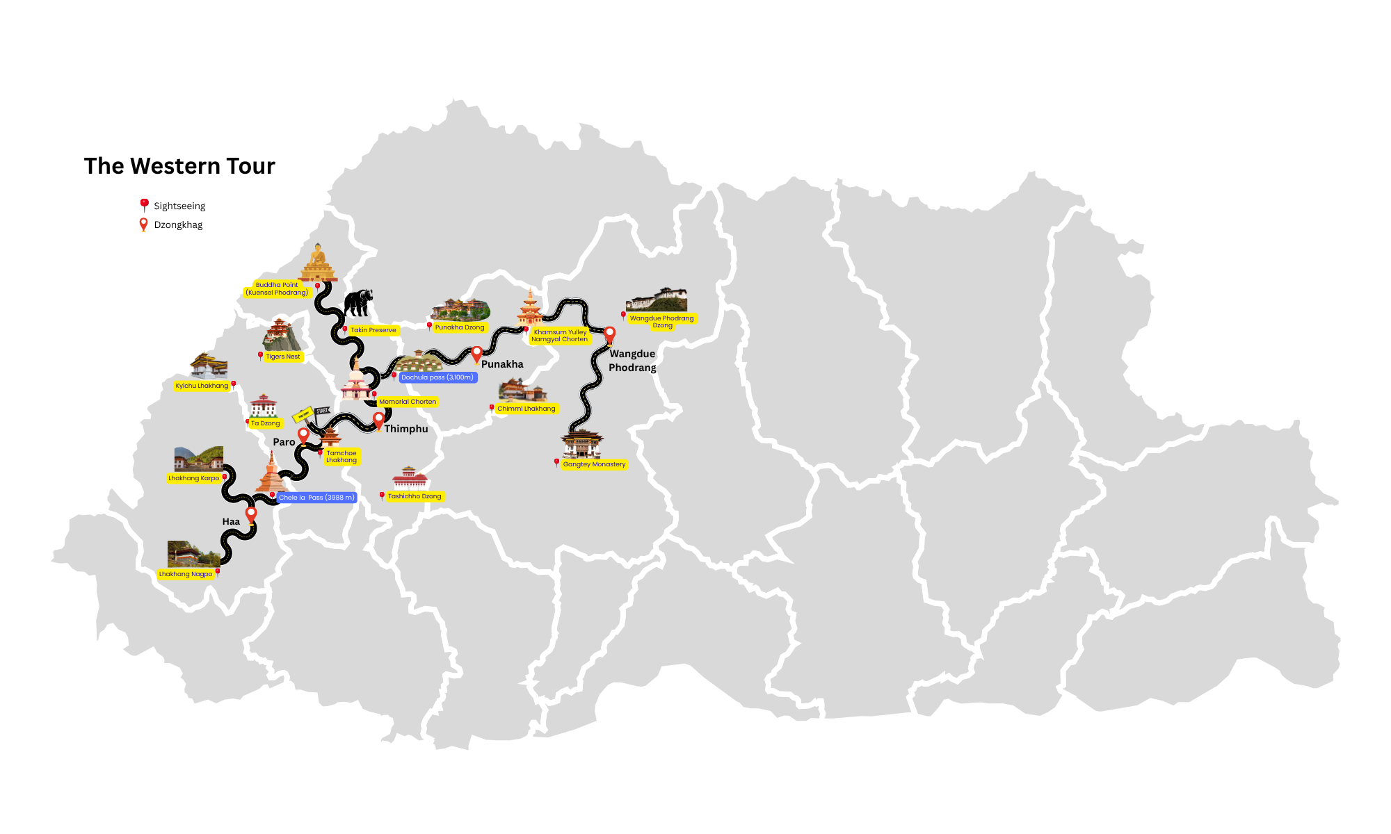 Western Tour Map