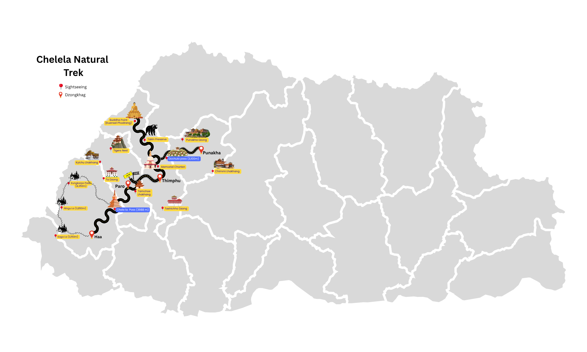 Chelela Trek Map