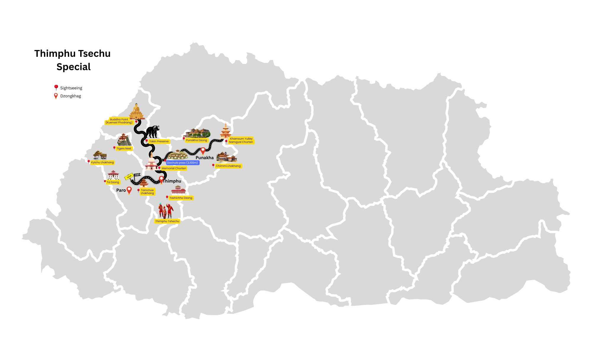 Thimphu Tsechu Special map