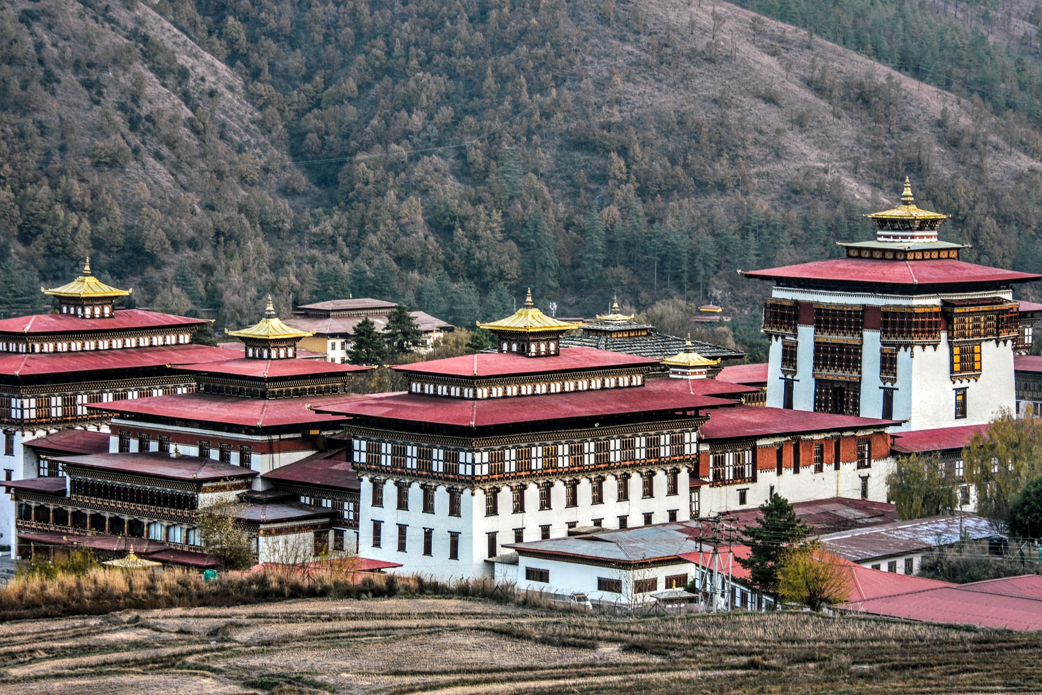 Tashichho Dzong during Winter Season