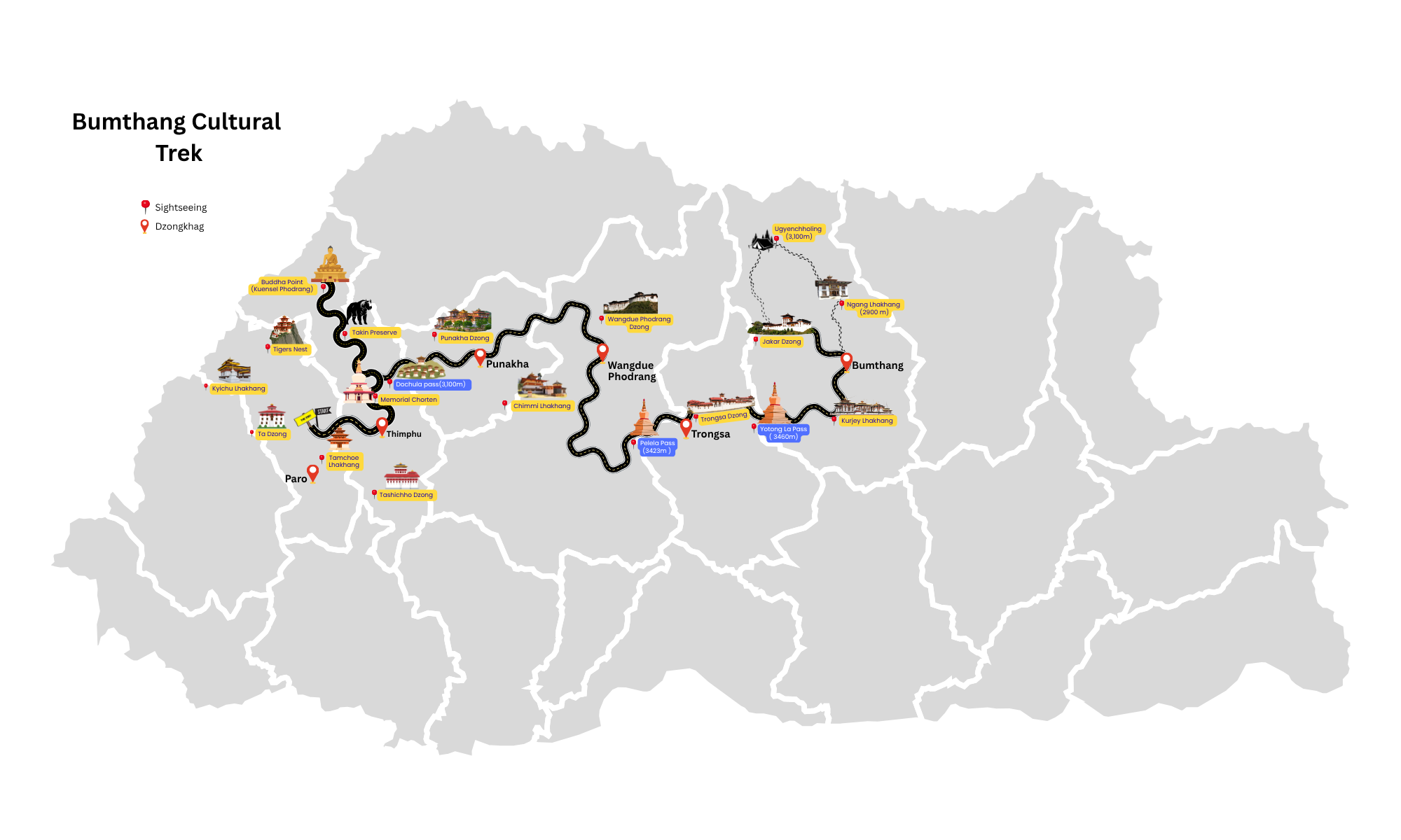 Bumthang Cultural Map